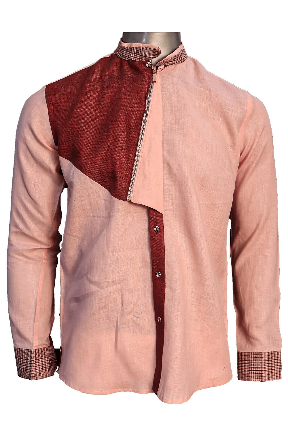 Pink Pattern Pro Linen Slim Fit Shirt 2371-2433