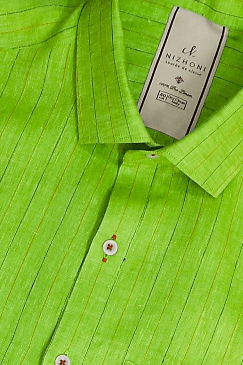 Green Stripe Pro Linen Shirt 1297