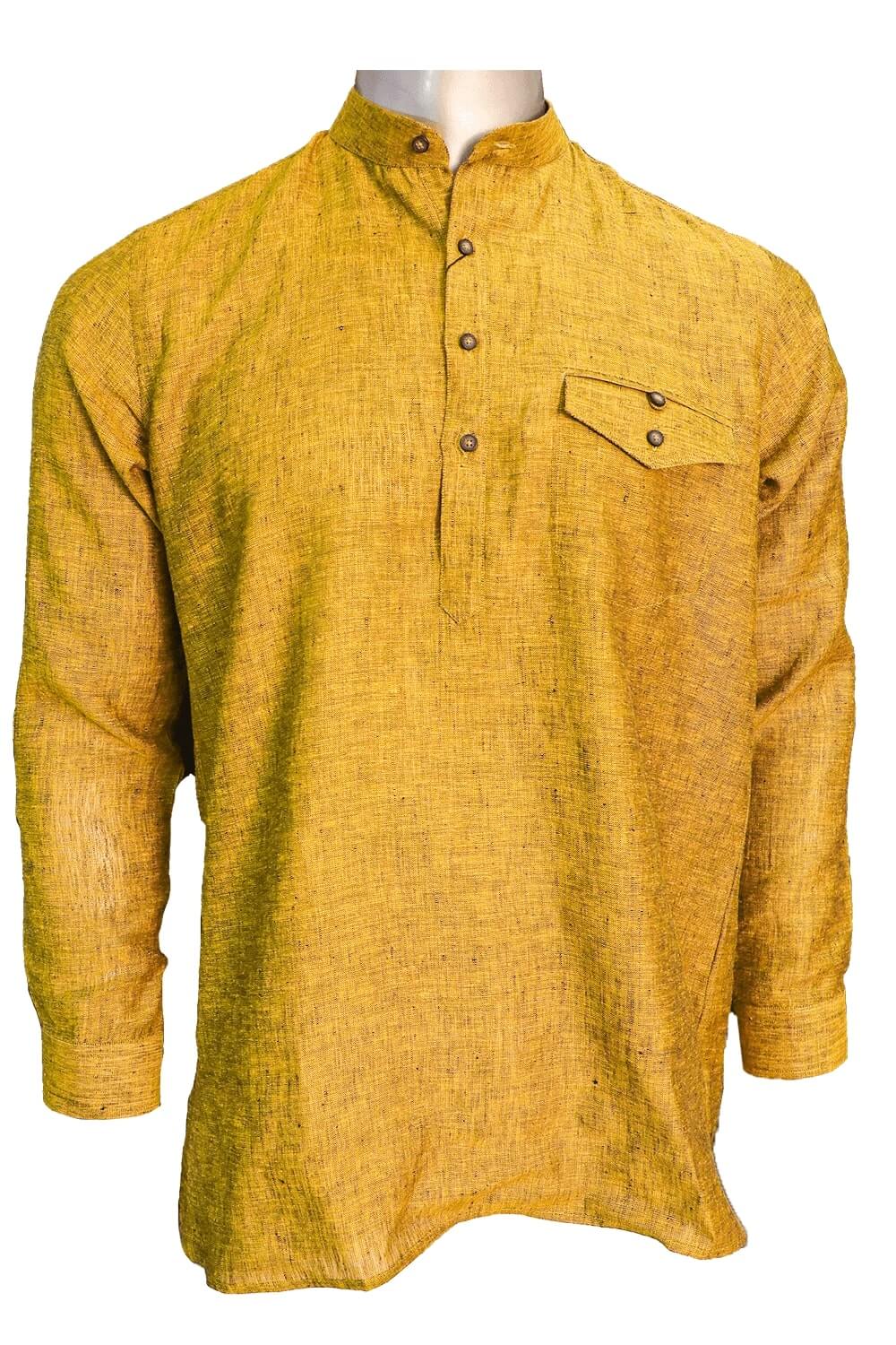 Mustard Yellow Pro Linen Long Kurta 1026