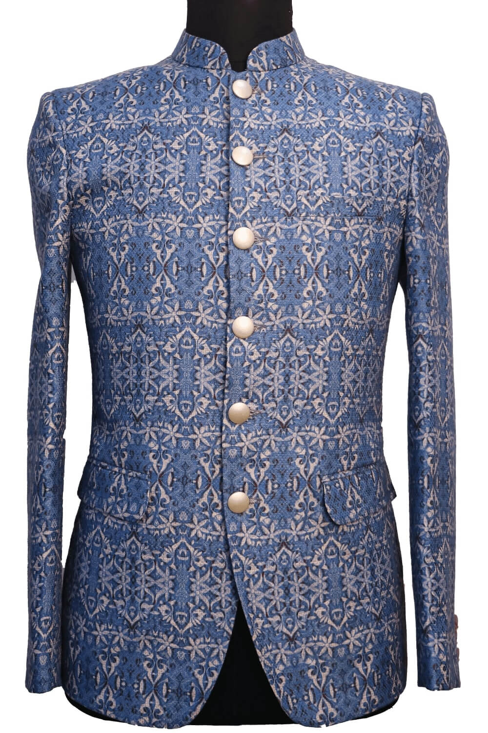 Sky Blue Printed Pro Linen Jodhpuri 327