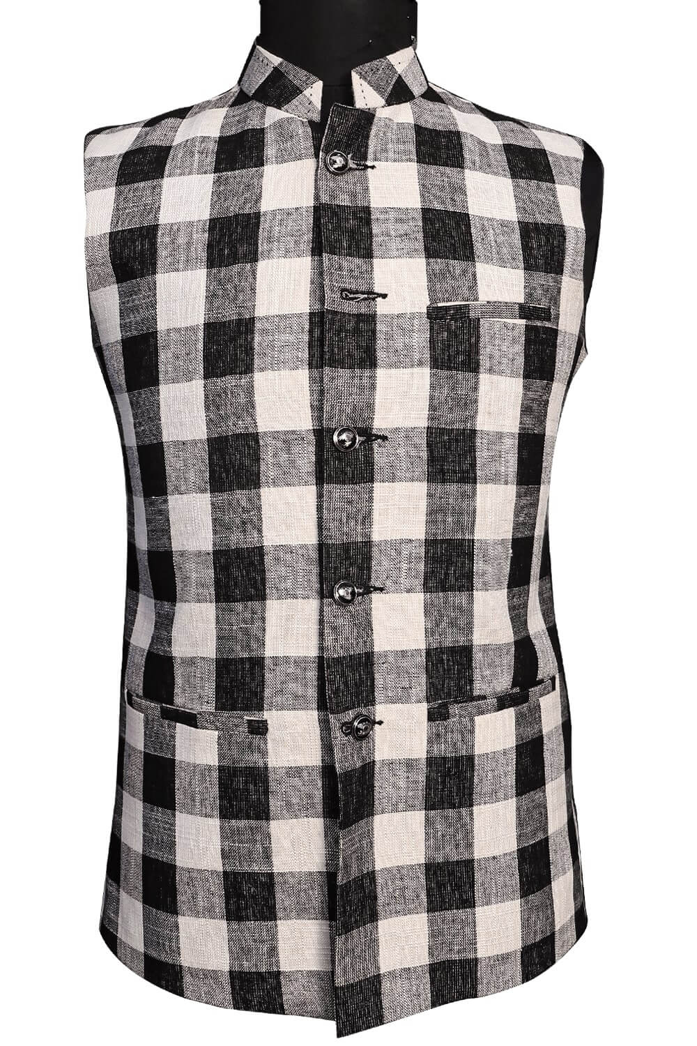 Black White Checks Pro Linen Bandi 956