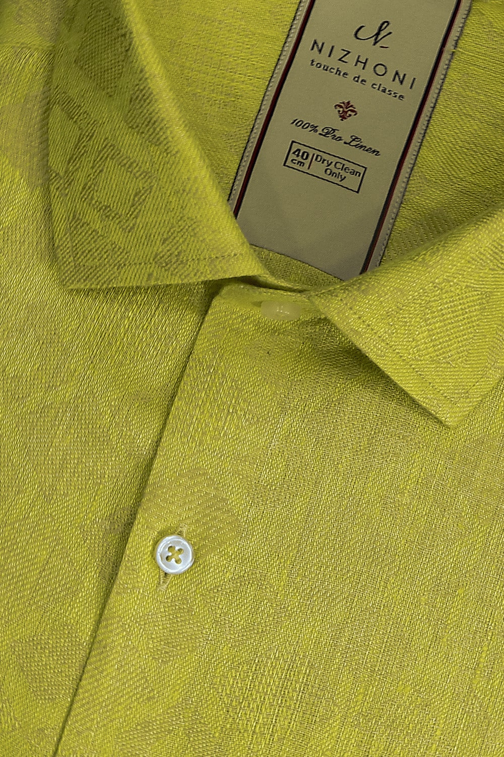 Yellow Jaquards Pro Linen Slim Fit Shirt