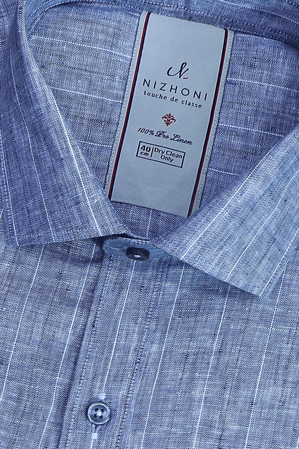 Steel Grey Stripes Pro Linen Slim Fit Shirt 1249