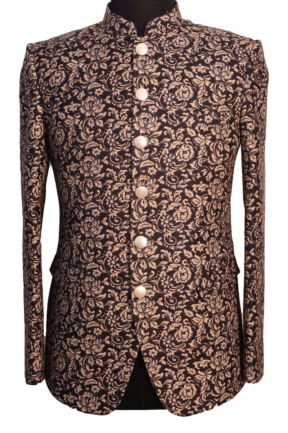 Choco Brown Printed Pro Linen Jodhpuri 549