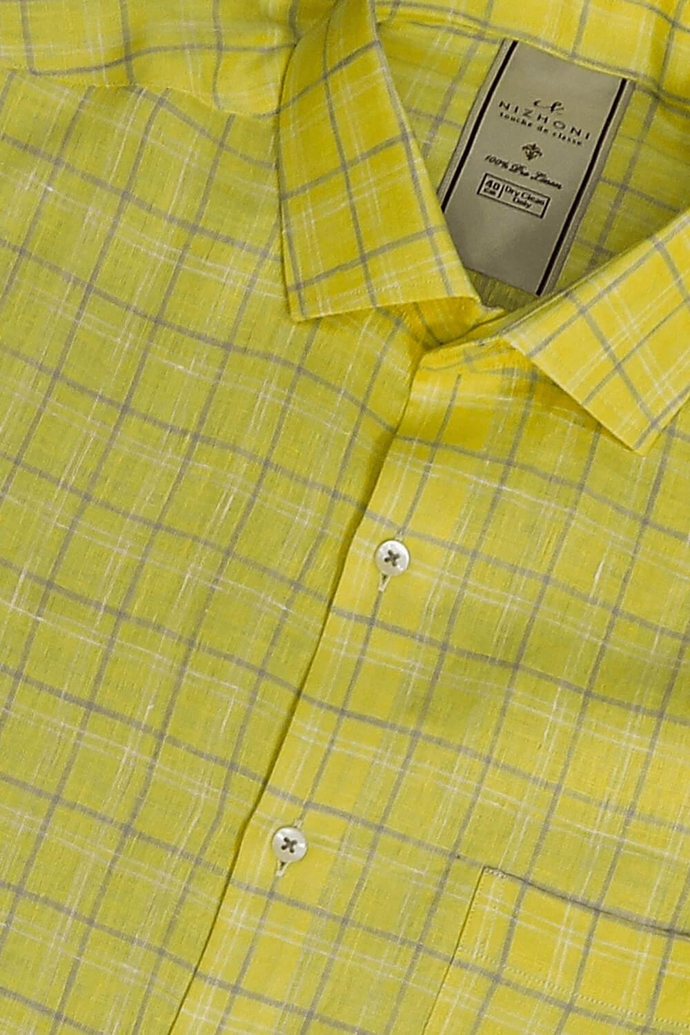 Yellow Blue Checks Pro Linen Shirt 1270