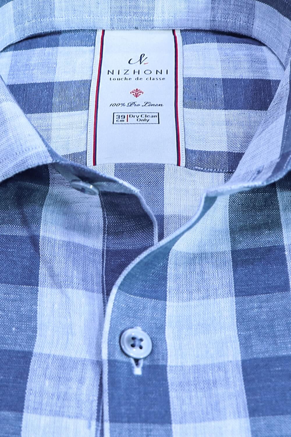 Silver Charm Checks Pro Linen Slim Fit Shirt 1026