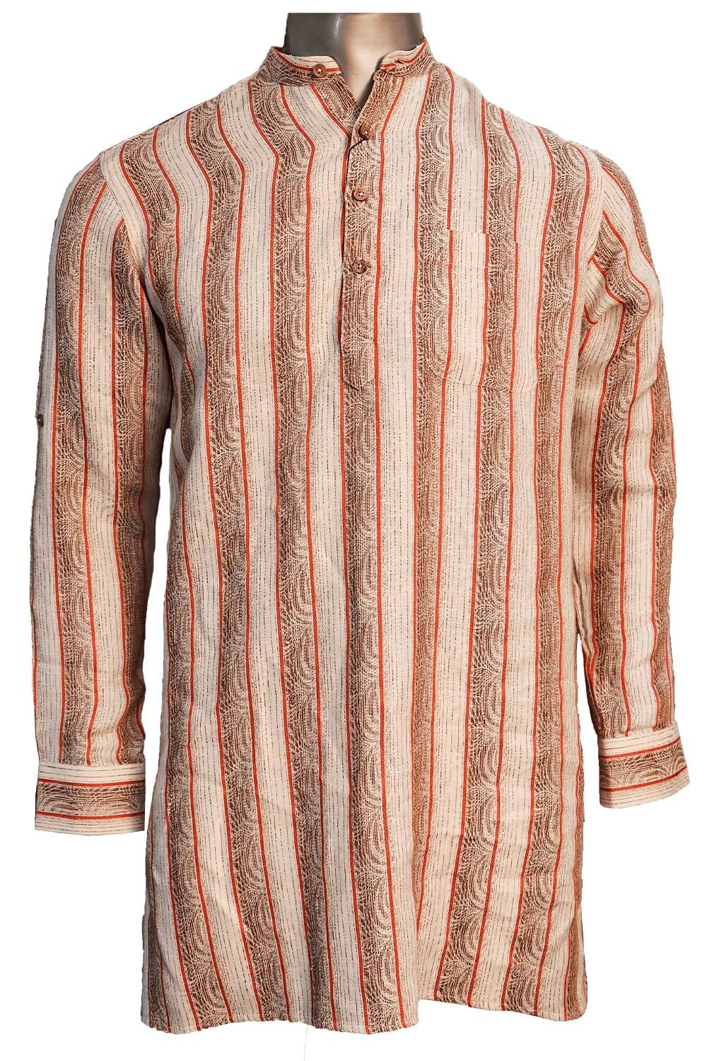 Red Mix Checks Pro Linen Long Kurta 928