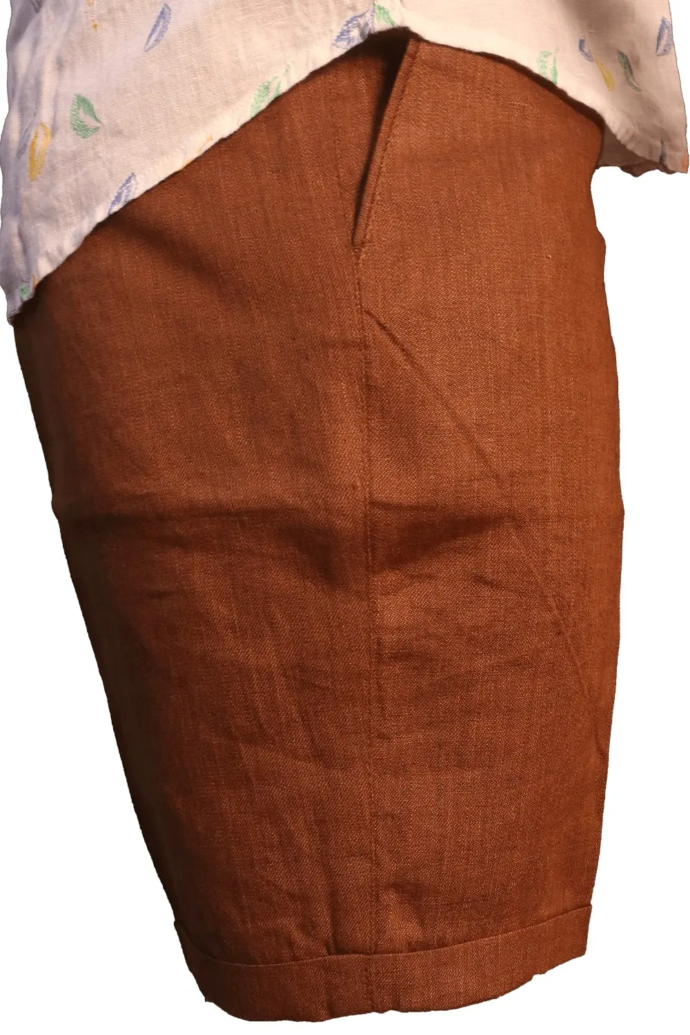 <p>Dark Brown Short Pro Linen Trousers 323<br></p>