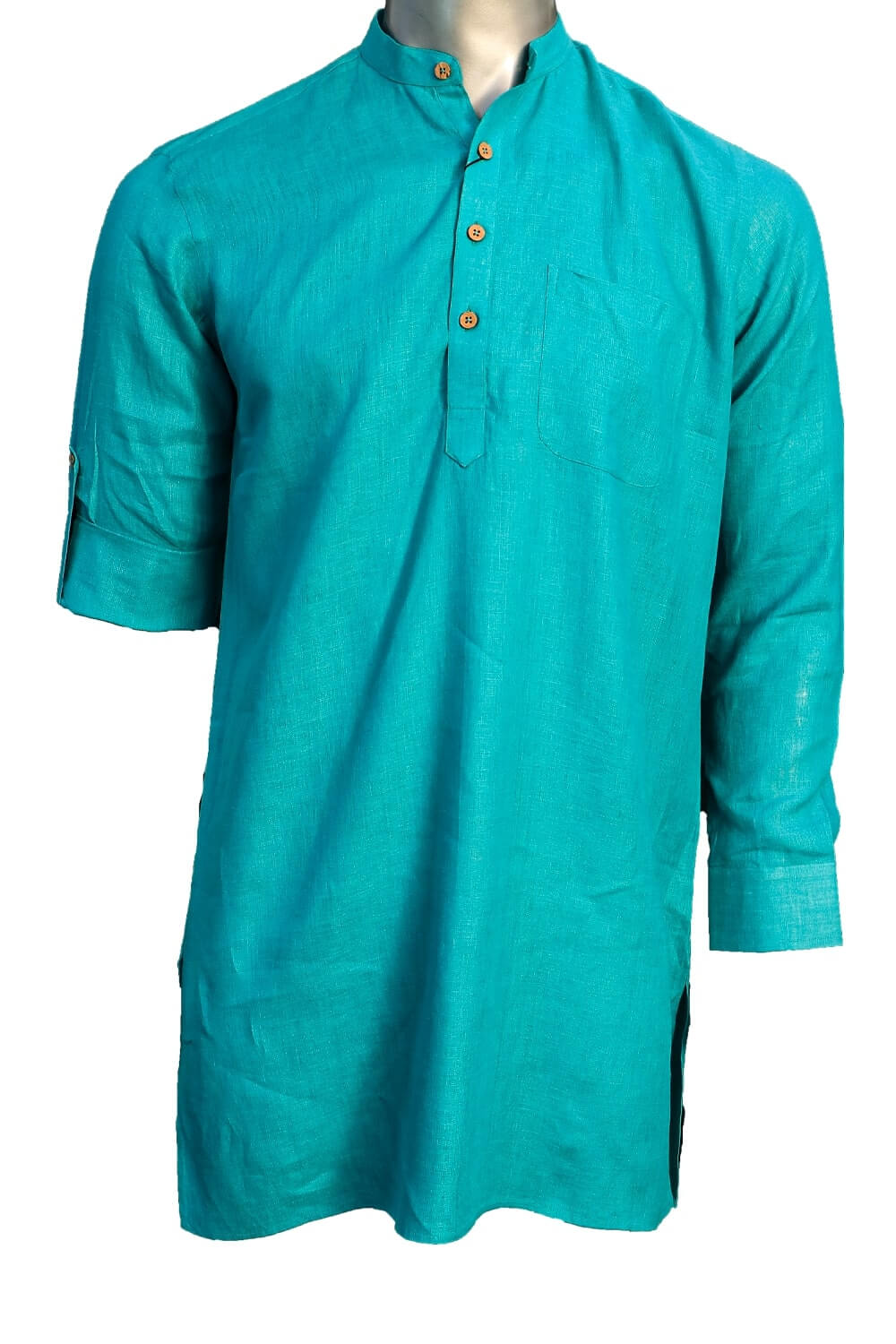 Sky Blue Plain Pro Linen Long Kurta 3100