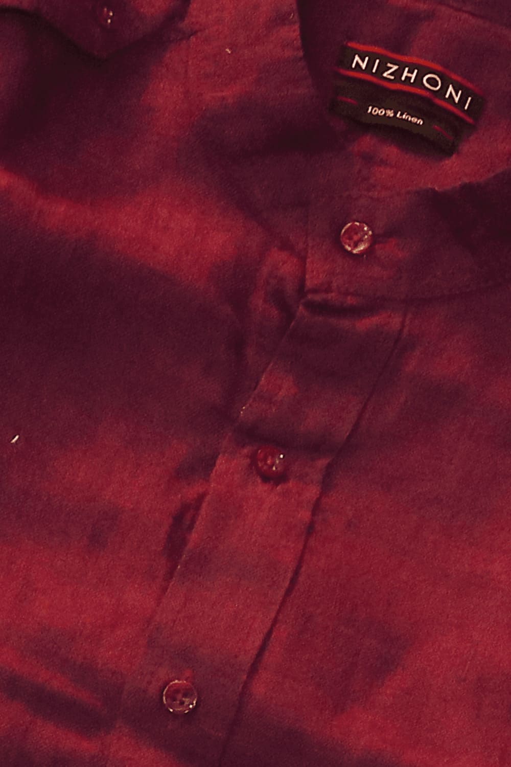 Red Solid Linen Shirt 1105