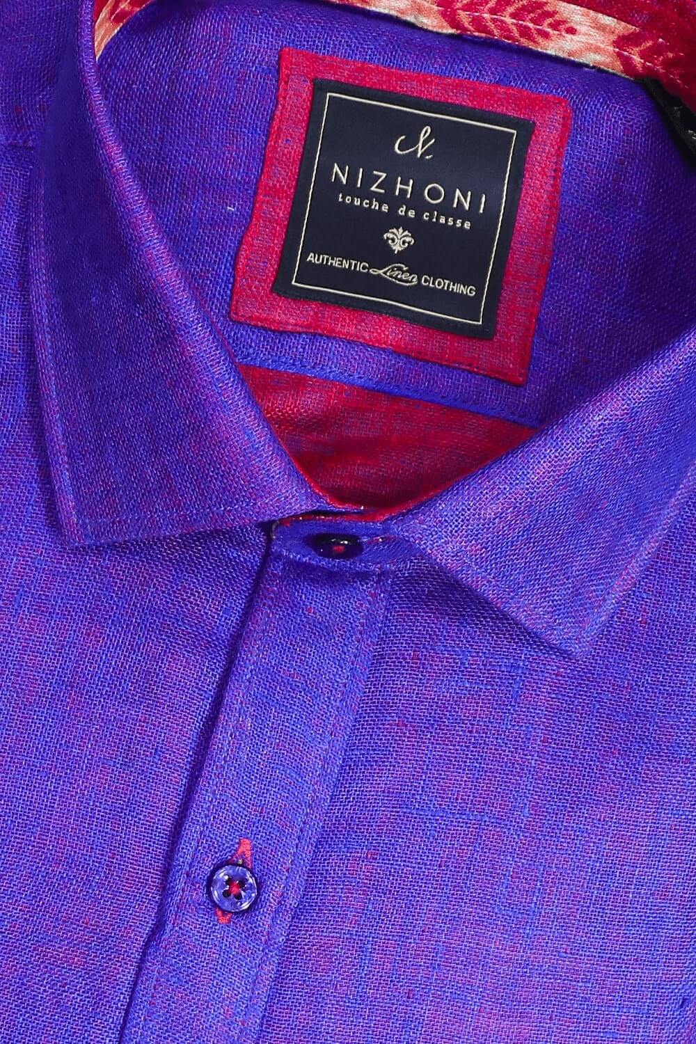 Purple Plain Pro Linen Shirt 3087