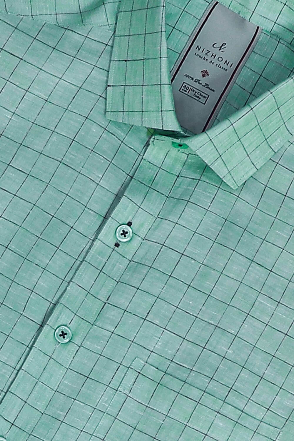 Pastel green checks Pro Linen Shirt 1289