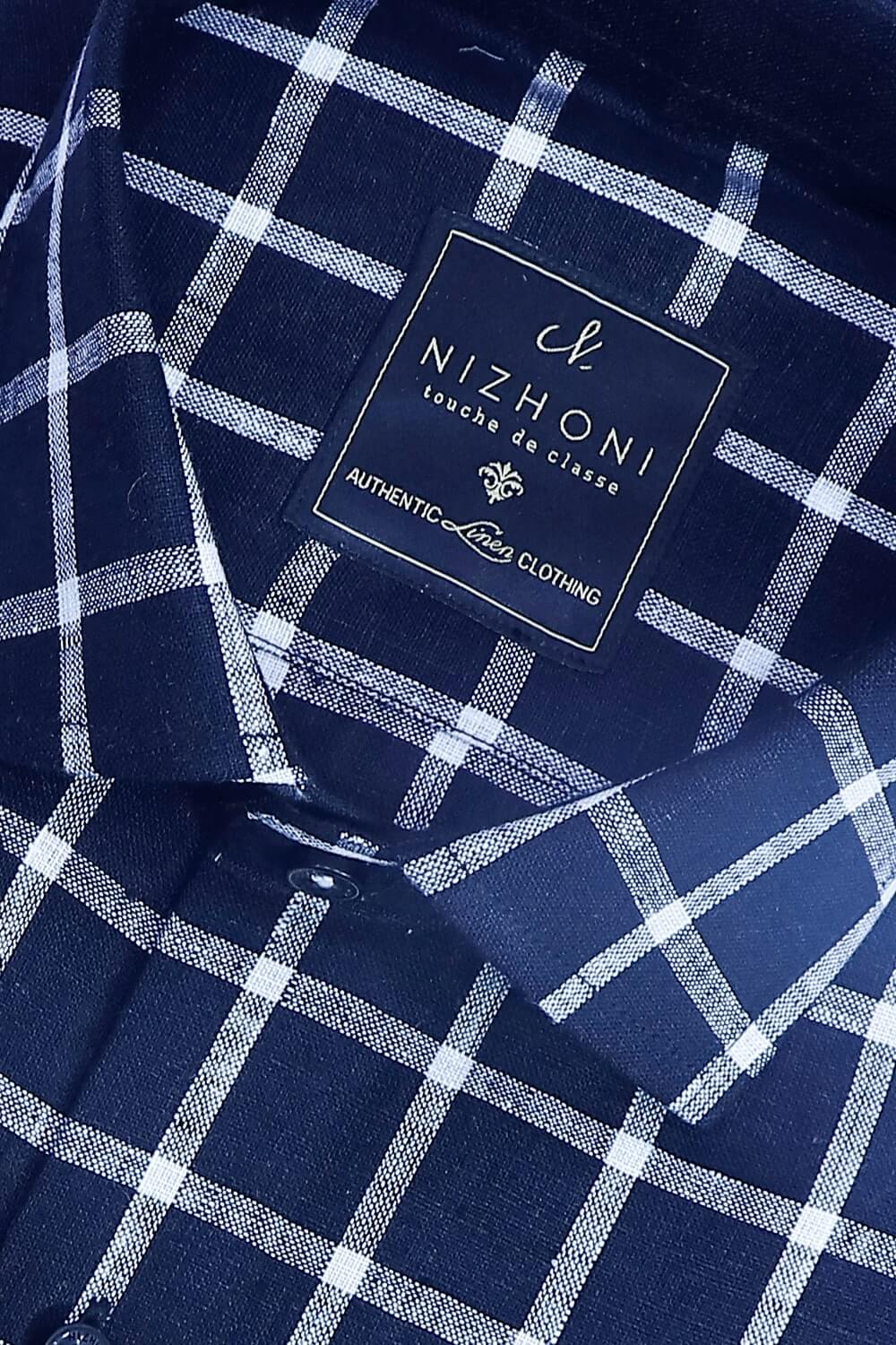 Black White Checks Pro Linen Slim Fit Shirtt 957