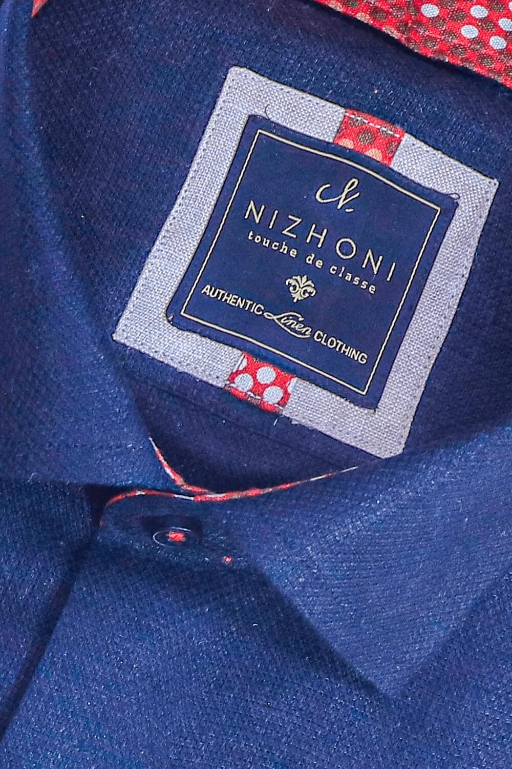 Navy Blue Plain Pro Linen Shirt 3095