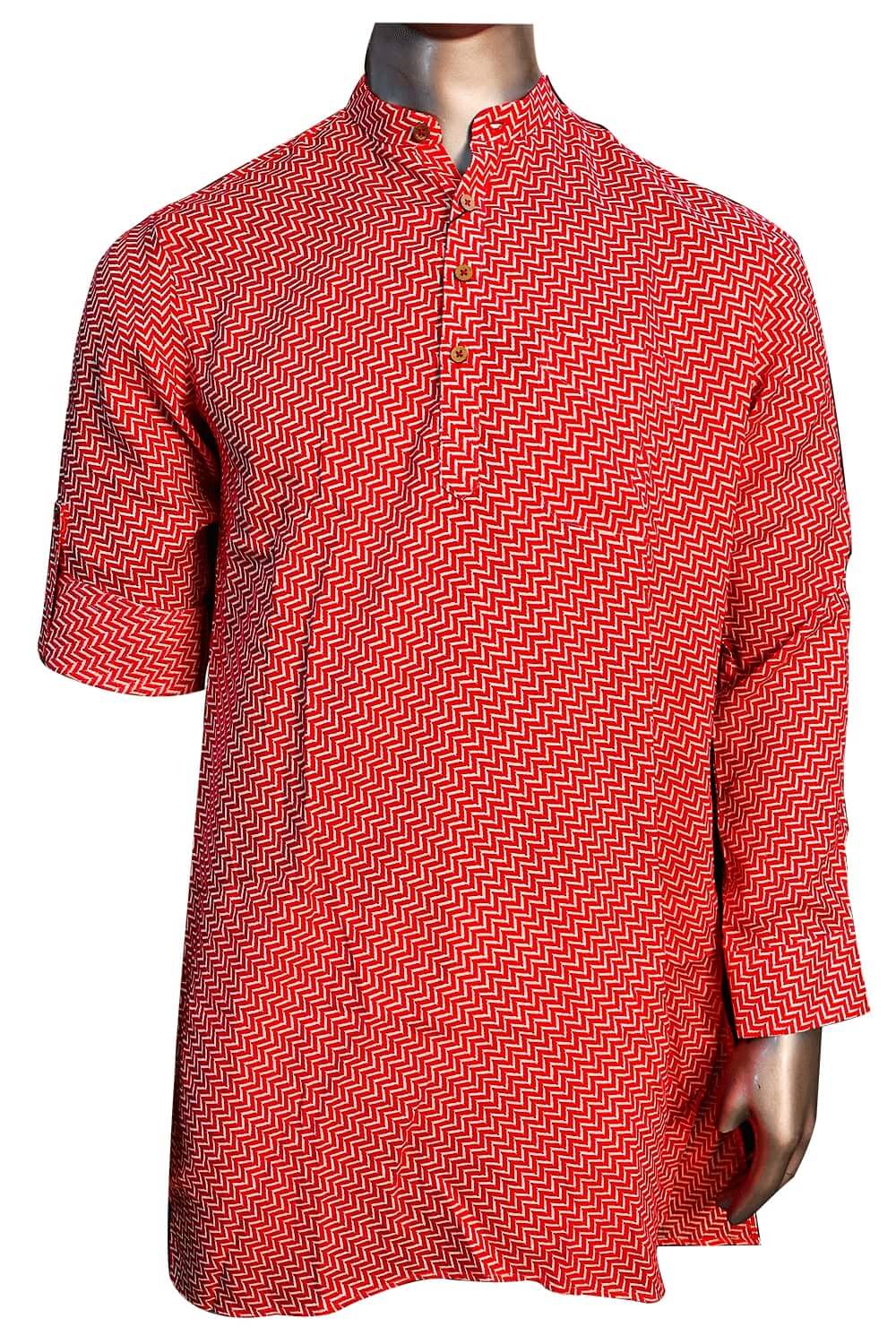 Red Pro Linen Long Kurta
