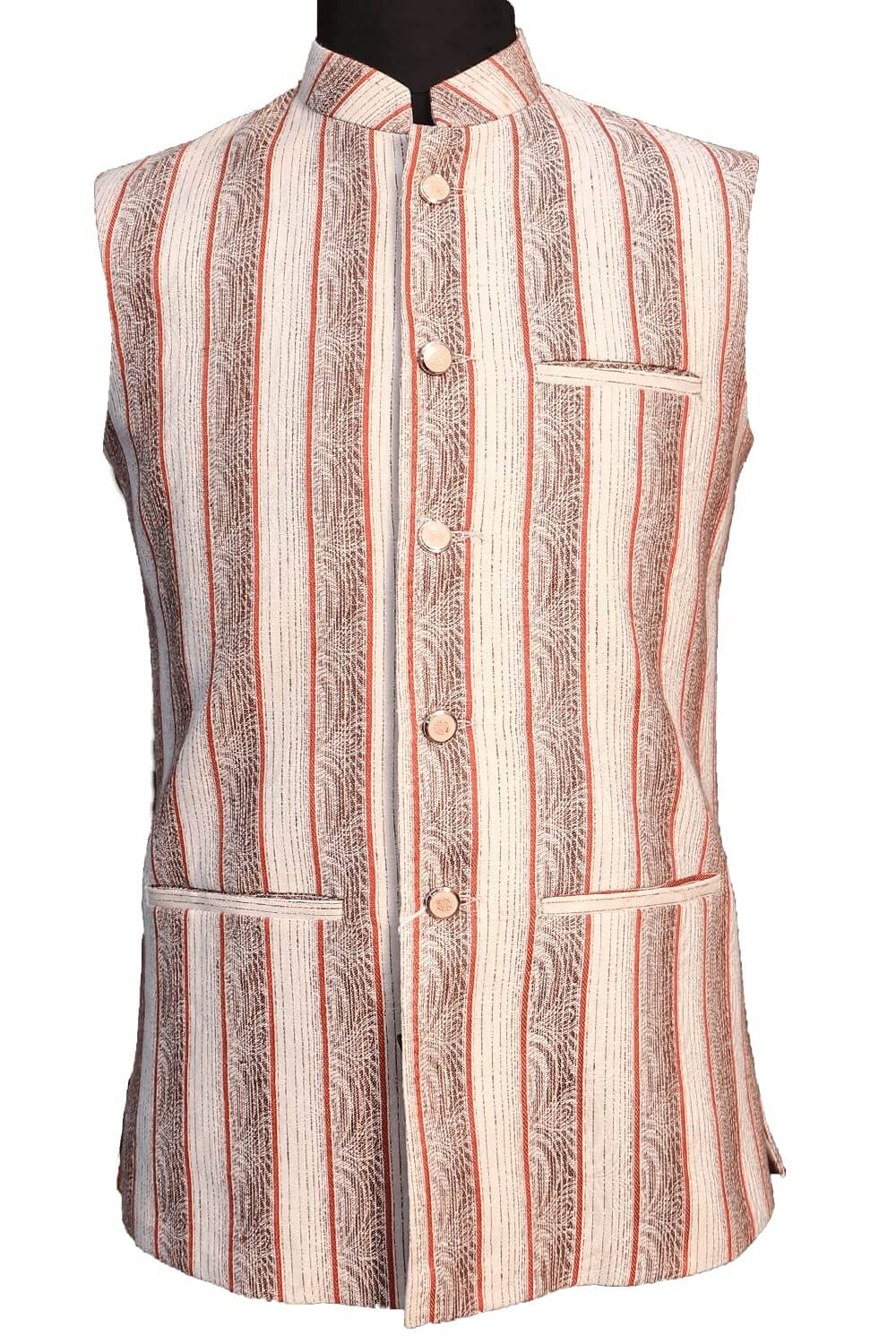 Cream Jaquard Stripes Pro Linen Bandi 928