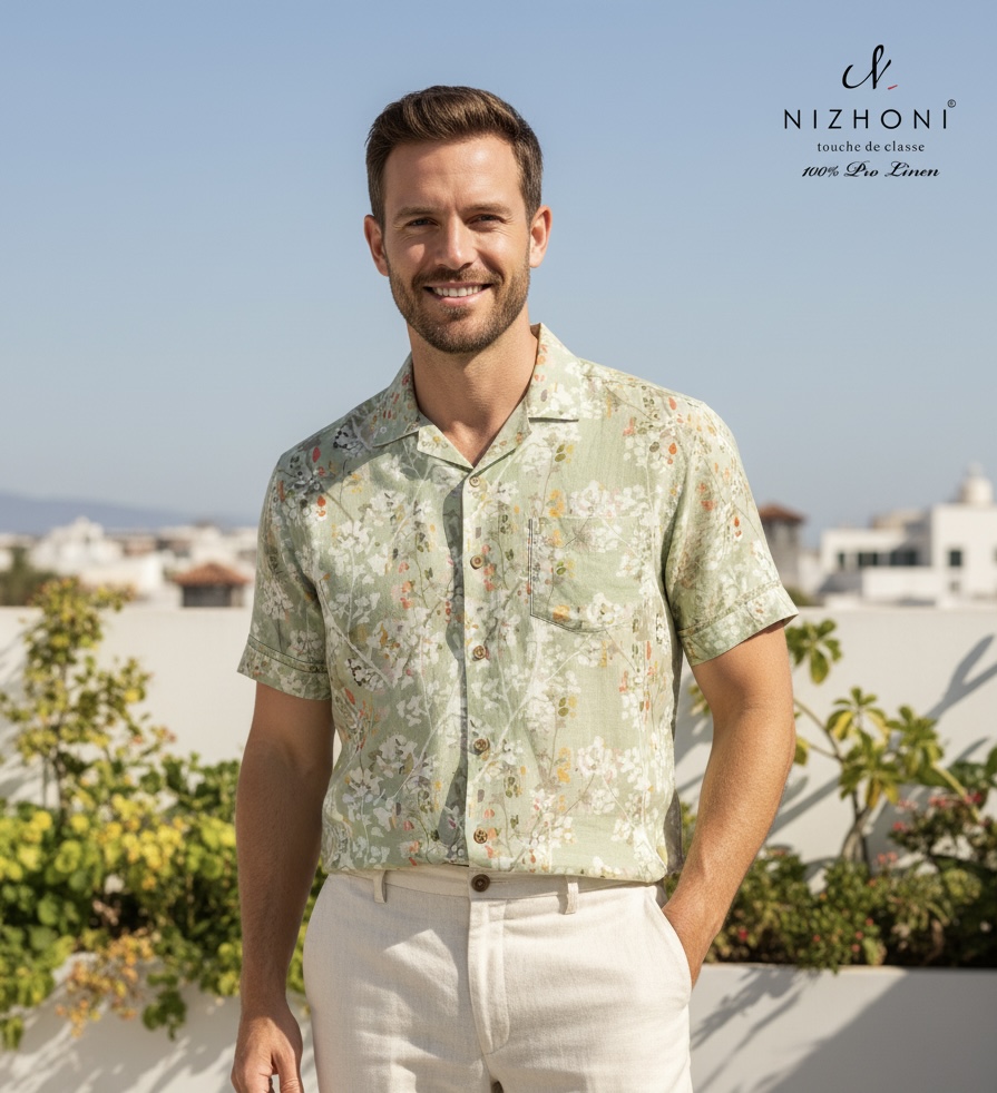 <p>FLORAL GREEN FULL SLEEVE SLIM FIT SHIRT 7934</p>