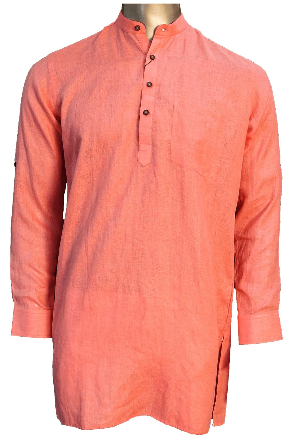 Pink Long Pro Linen Kurta 1078