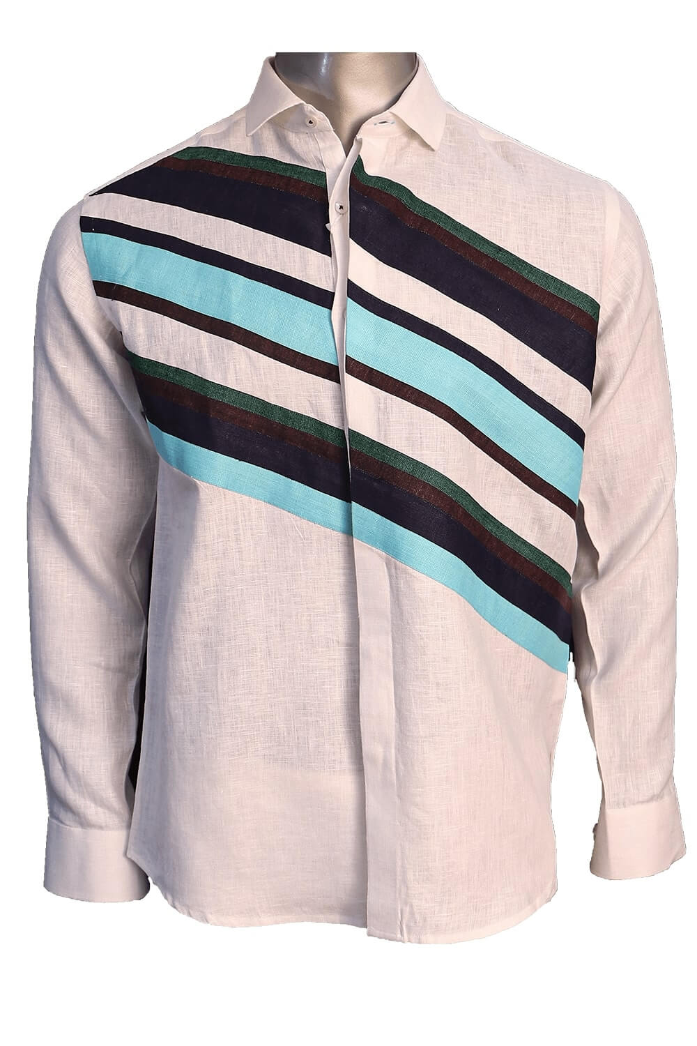 White Pattern Pro Linen Slim 4157-1093