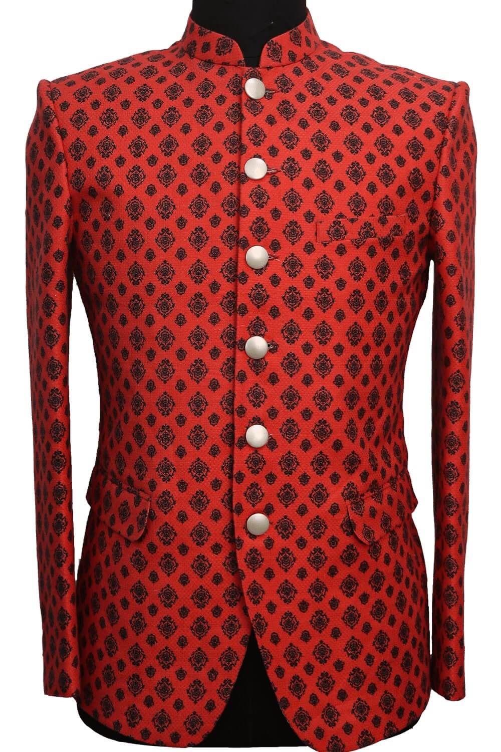 Red Printed Pro Linen Jodhpuri 579