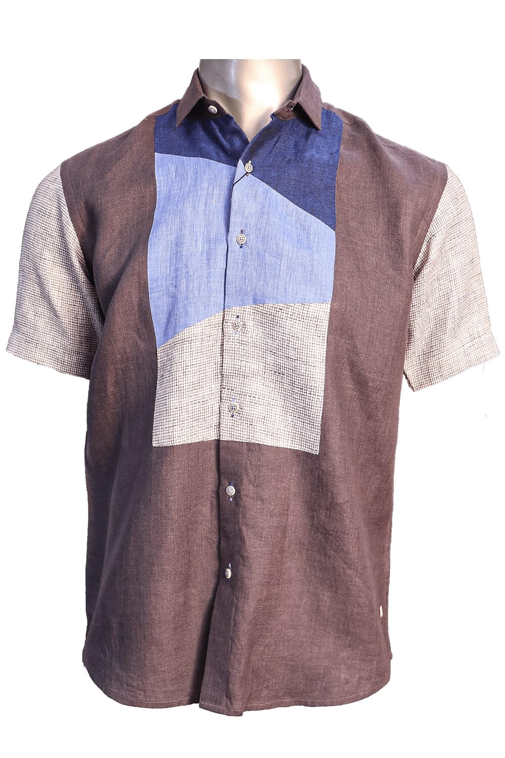Brown Pattern Pro Linen Shirt 3010