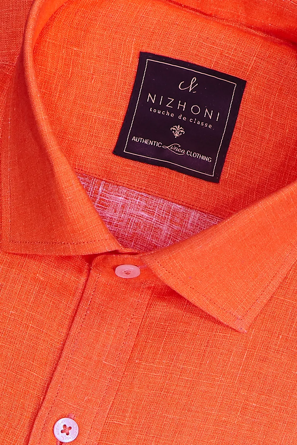 <p>Pure Orange Plain Pro Linen Slim Fit Shirt 3044<br></p>